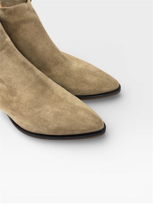 Stivaletti in suede beige con dettaglio intrecciato IL LACCIO | GRETA03VELOUR132BIS